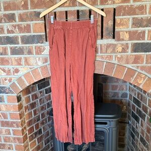 Linenfox Terracotta Linen Trousers size small